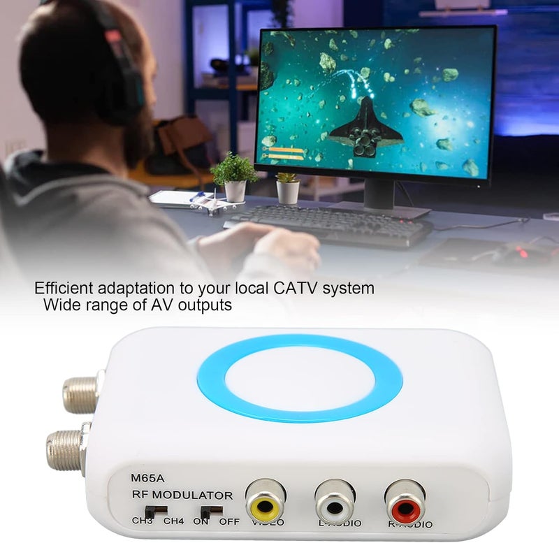 Zopsc محول RF، إلى محول RF محوري، محول فك التعديل VHF، محول AV إلى RF لجهاز VCR DVD لابتوب AV فيديو مركب إلى تلفزيون تناظري NTSC محوري، - Image 2